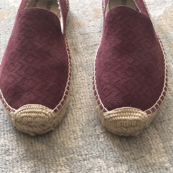 Soludos Wine Burgundy Espadrilles Flats Smoking Slipper - Picture 3 of 14